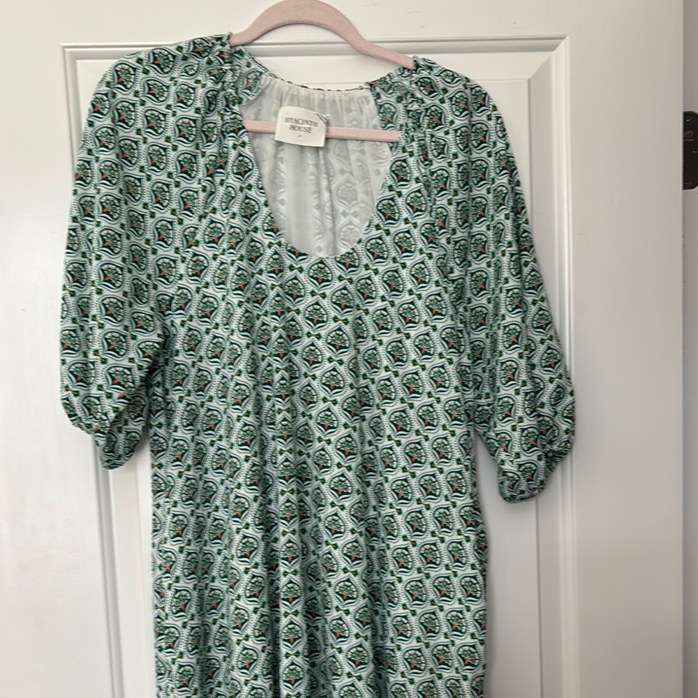 Tuckernuck Green and White Scoop Neck Maxi Dress